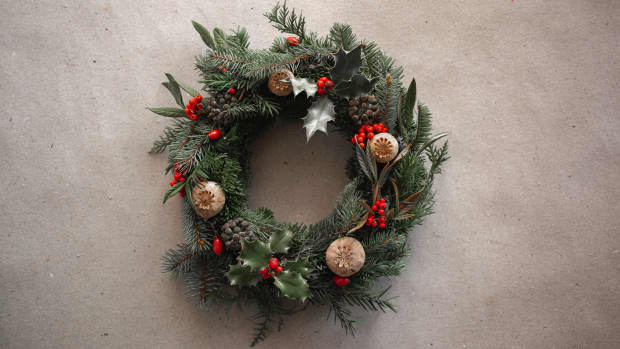 a Christmas wreath