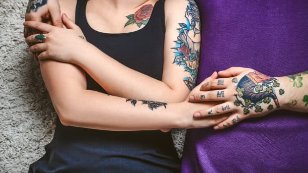 a couple with tattoos